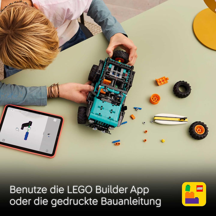 LEGO Technic Jeep Wrangler Rubicon Geländewagen - Off-Road Spielzeug Fahrzeug Modellbau mit V6-Motor