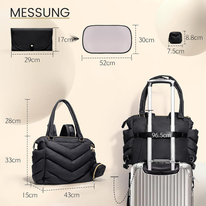 MISS FONG Baby Wickeltasche Wickelrucksack Rucksack Gross, Wickeltasche Kinderwagen Puffer Rucksack