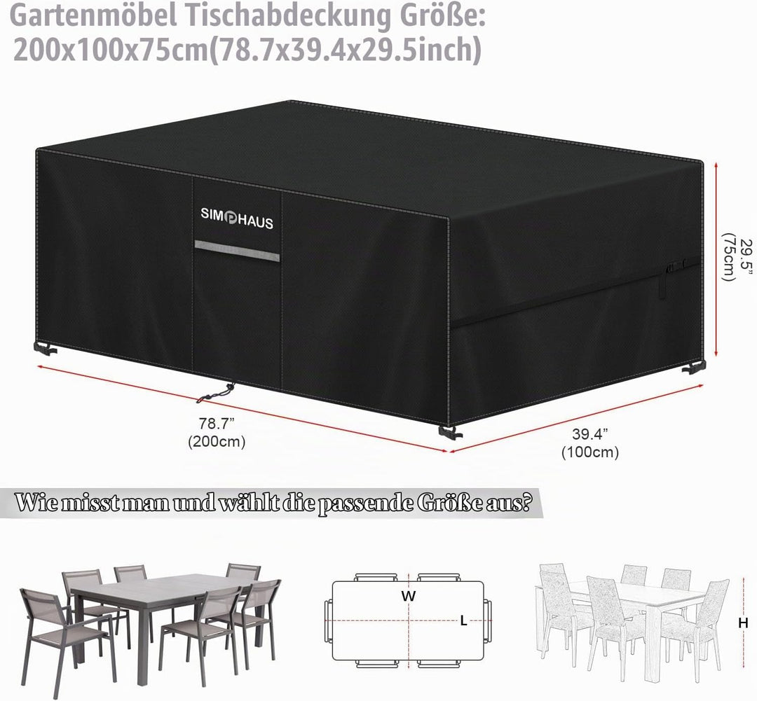 Abdeckung Gartenmöbel Wasserdicht Abdeckplane Gartenmöbel | Schutzhülle Gartentisch Abdeckung Garten