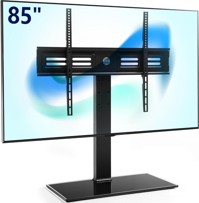 FITUEYES TV Standfuss 50-85 Zoll bis zu 50kg Universal TV Tischständer Schwenkbar Höhenverstellbar M