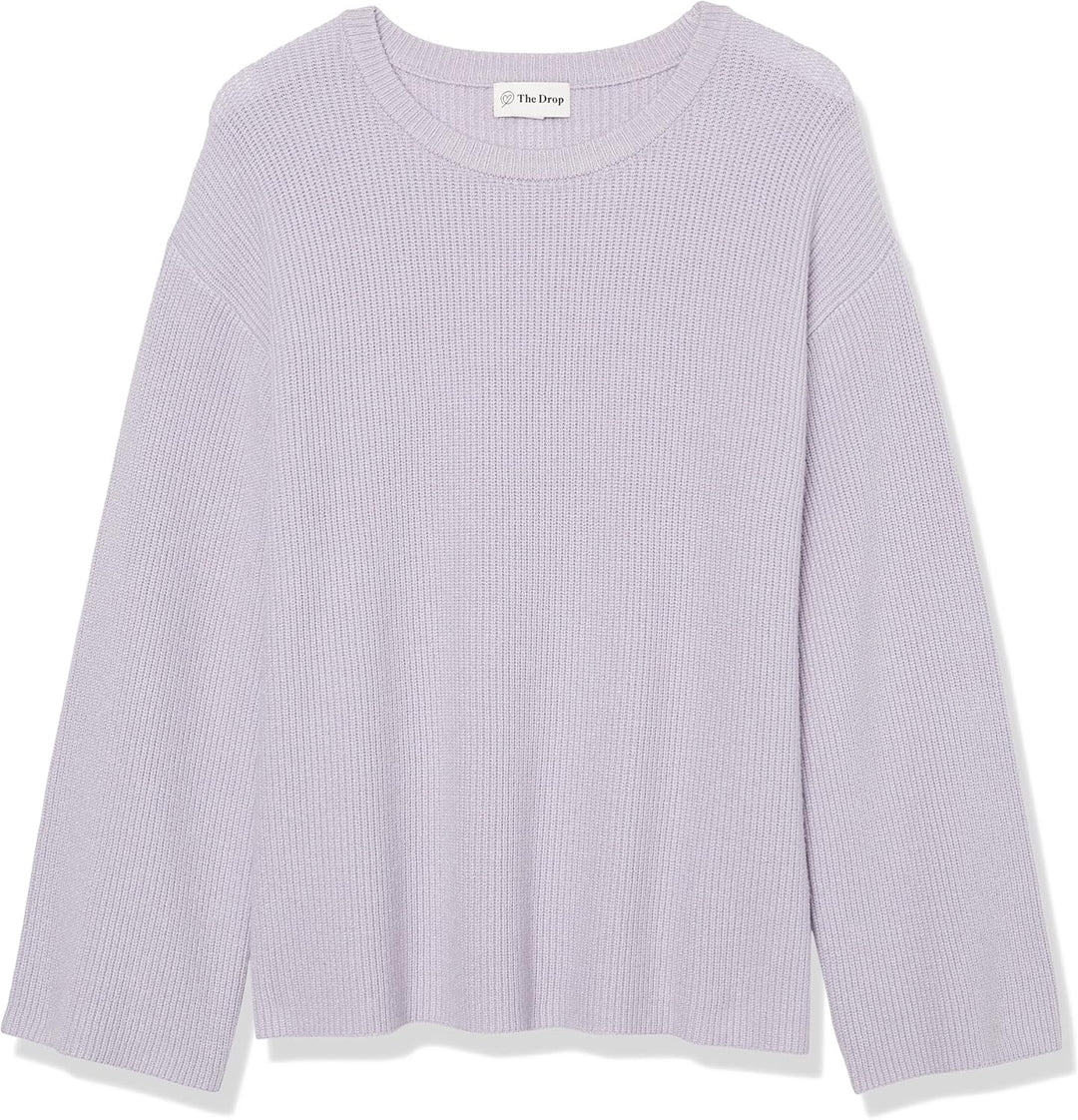 The Drop Rippstrick-Pullover Alice für Damen, Rundhalsausschnitt, geschlitzte Rückseite XXL Staubvio