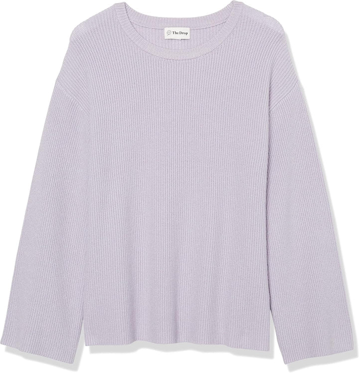 The Drop Rippstrick-Pullover Alice für Damen, Rundhalsausschnitt, geschlitzte Rückseite XXL Staubvio