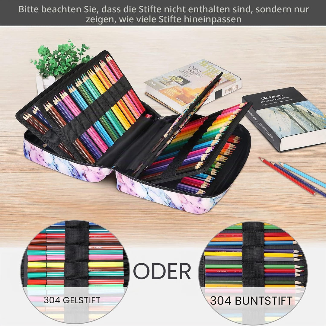 BOMKEE Federmäppchen Grosse, 304 Schlitze Etui Stifte Schule Federmappe Federtasche Maeppchen Mäppch