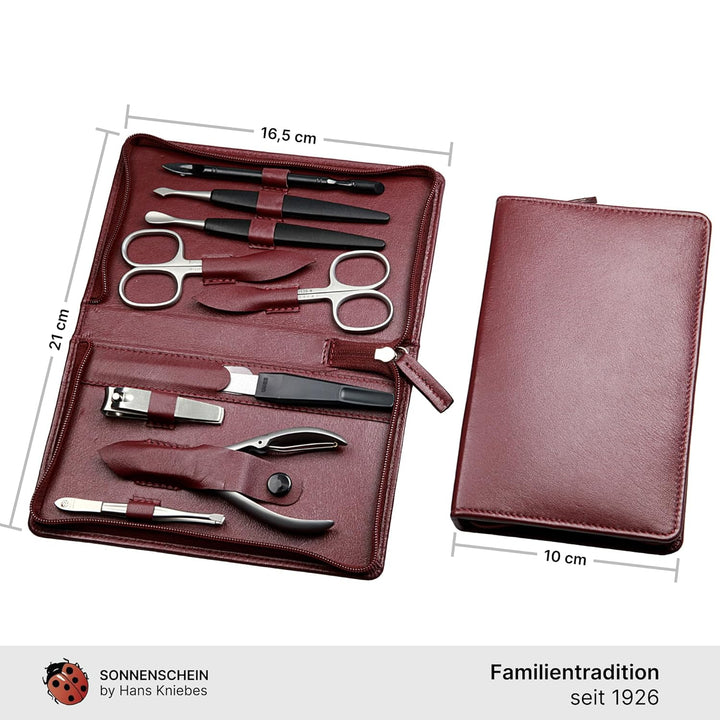 Sonnenschein by Hans Kniebes - Manicure-Etui, Reissverschluss: 9-tlg. Bestückung, rostfrei-edelmatti
