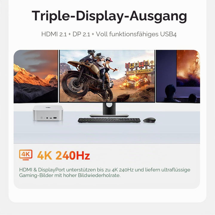 Beelink SER9 Mini PC, AMD Ryzen R7 H255 (8C/16T, bis zu 4.9 GHz), 32GB DDR5 RAM, 1TB M.2 PCIe 4.0 SS