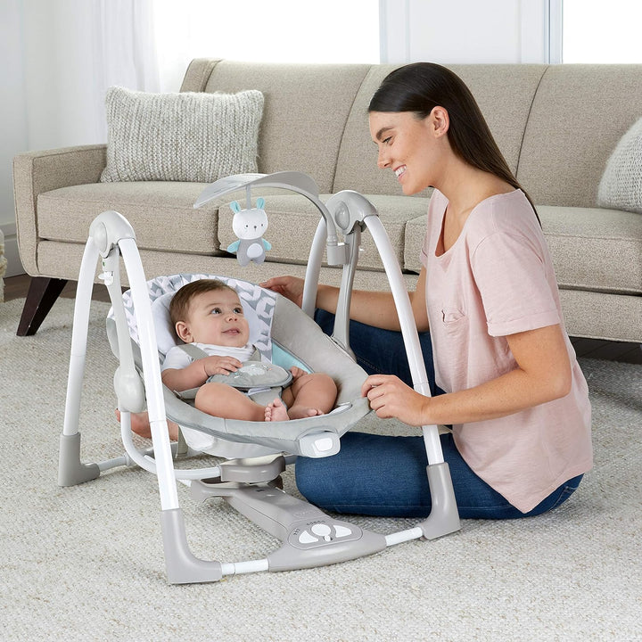 Ingenuity, Raylan 2 in 1 zusammenklappbare Babschaukel und -sitz, mit Vibrationen, automatischem Sch