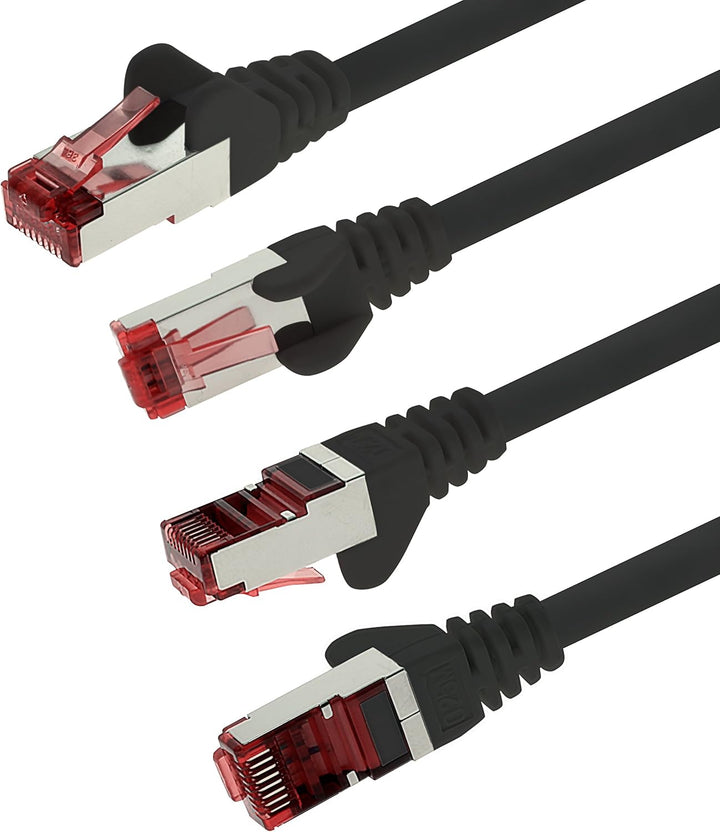 1aTTack.de 5x 10m - Cat 6 Netzwerk-Kabel Patch-Kabel Cat6 RJ45 SFTP - Schwarz