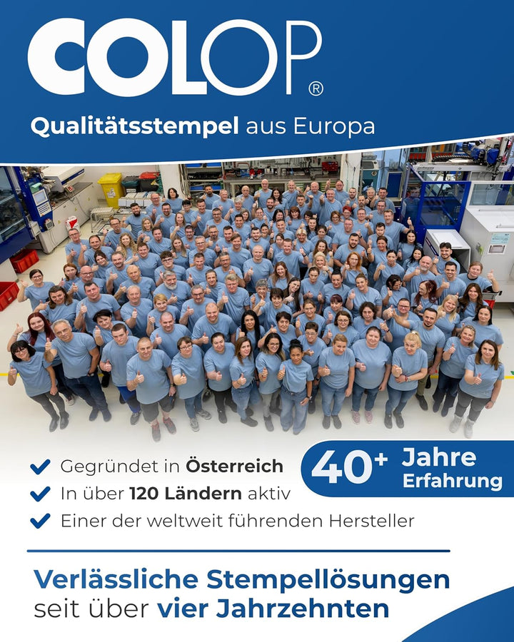 Colop 2660 Datumstempel mit Text EINGEGANGEN Datum deutsch Abdruck blau/rot im Karton 135867 klein