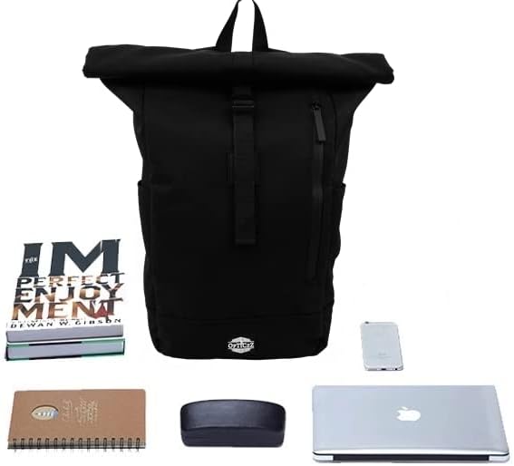 The OpTiCzZ - Rolltop Rucksack für Damen & Herren - Ultra leichter Uni Rucksack mit Laptopfach - was