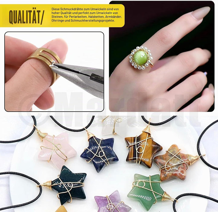 Mardatt 1250Pcs Jewelry Making Supplies Kit Includes 10 Colors 8mm Crystal Beads, Jewelry Pliers, Je