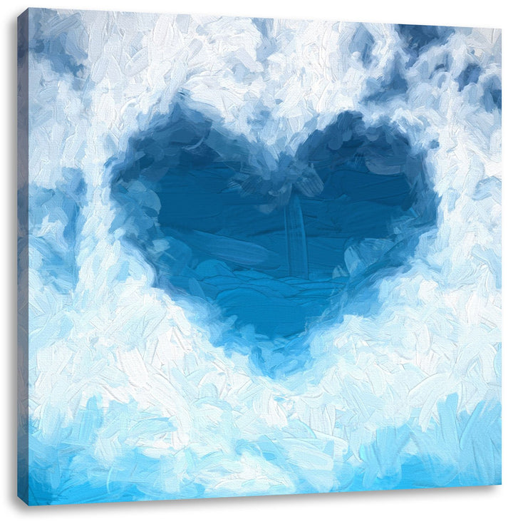 Pixxprint Romantisches Herz in den Wolken als Leinwandbild Quadratisch | Grösse: 70x70 | Wandbild| K