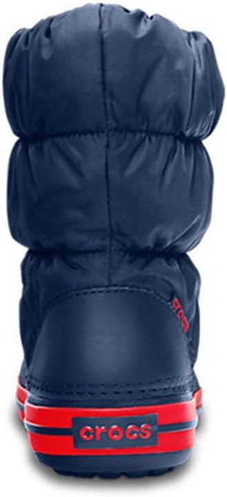 Crocs Unisex Kinder Winter Puff Boot Kids Schneestiefel 24/25 EU Blau Navy Red 485, 24/25 EU Blau Na