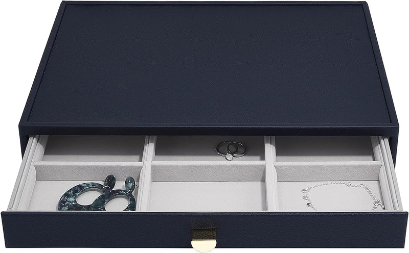 Stackers Navy Pebble Supersize Statement Jewellery Drawer, Navy