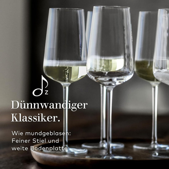 Zwiesel Glas Champagnerglas Vervino (2-er Set), edle Sektgläser mit Moussierpunkt, spülmaschinenfest