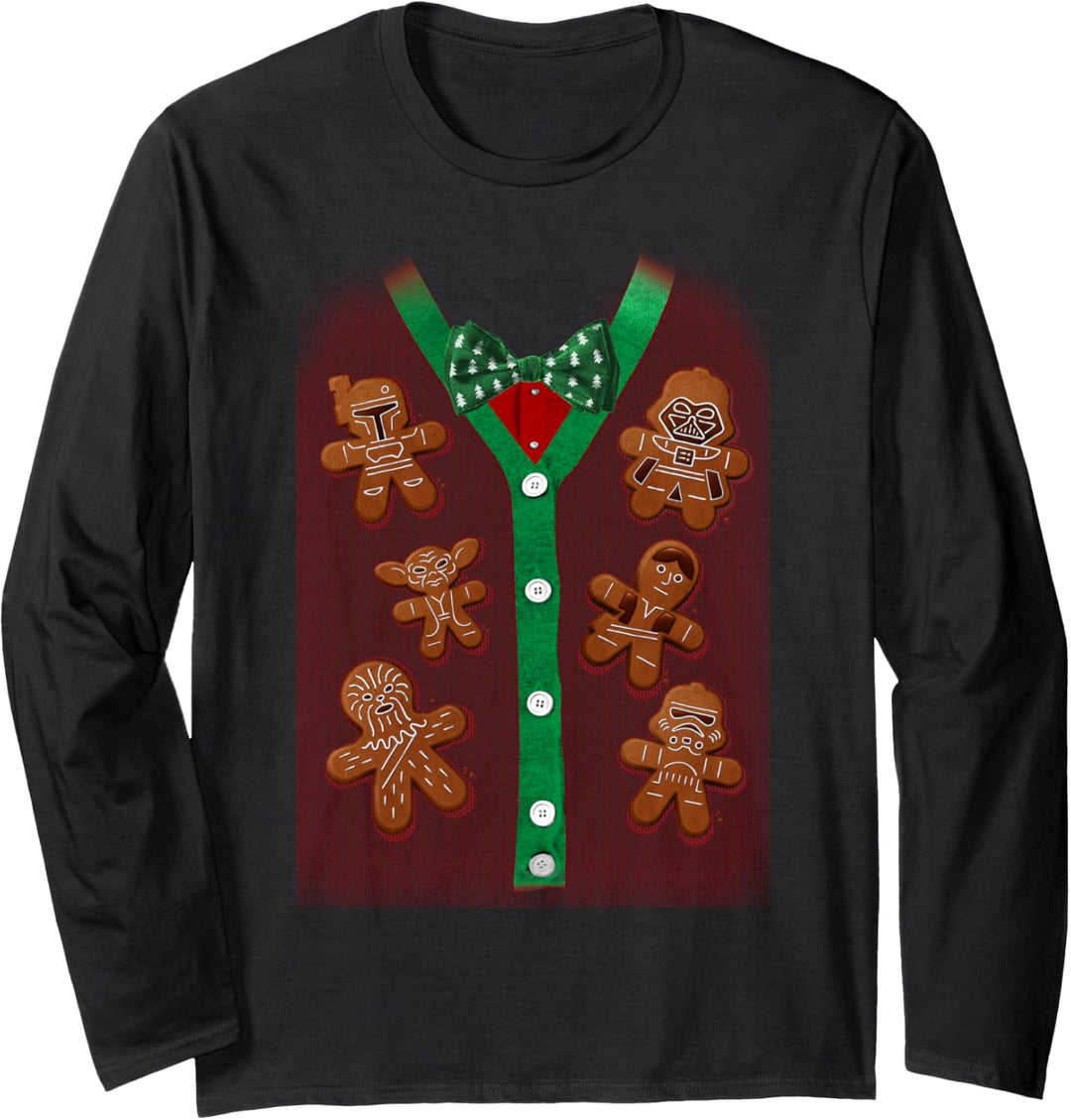 Star Wars Christmas Ugly Sweater Gingerbread Cookie Group Langarmshirt