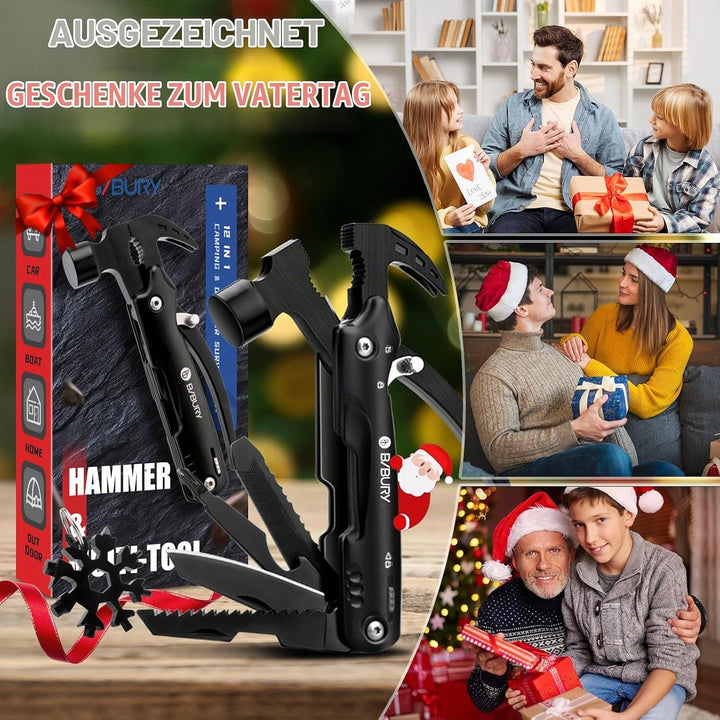 BIBURY Hammer &amp; Schneeflocken Multitool für Manner, Outdoor Campingzubehör Überlebensausrüstung, Ges