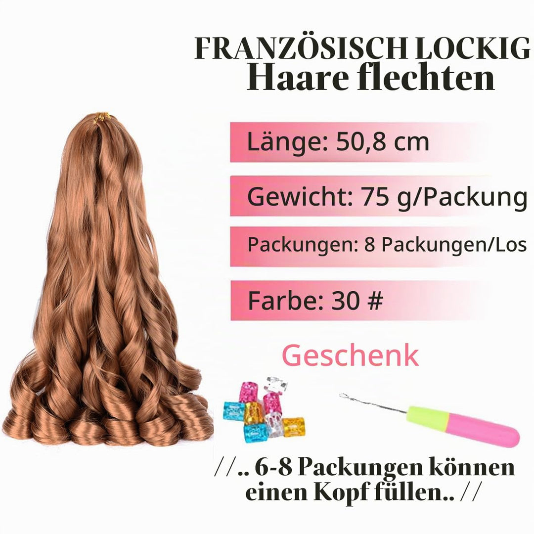 WoWCFyyds 8 Packs French Curl Braiding Hair 20 Inch Loose Wave Spiral curly braiding hair extensions