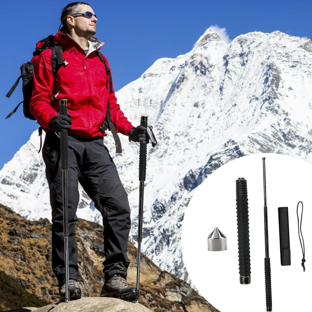 Multifunktionale Teleskop Wanderstöcke, 64cm, Verstellbar, Robuste Stahllegierung, Walking Stöcke fü