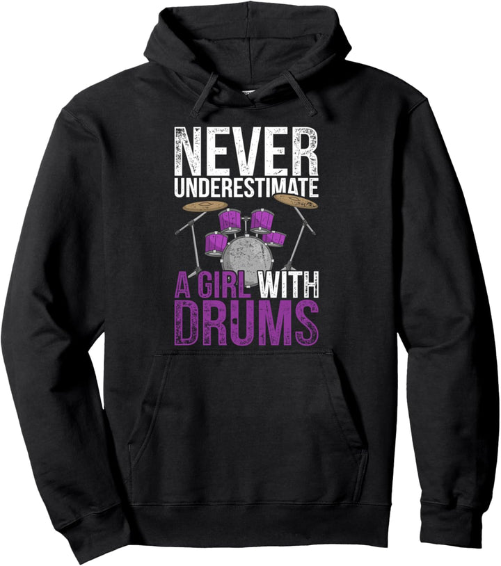 Rock Musik Drummer Mädchen Geschenk Schlagzeug Pullover Hoodie