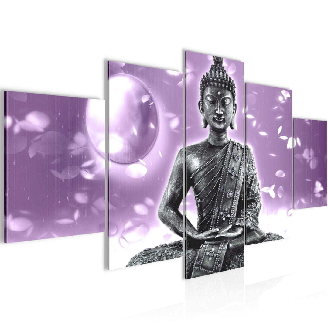 Runa Art Wandbilder Buddha Feng Shui 5 Teilig Bild auf Vlies Leinwand Deko Wohnzimmer Schlafzimmer R