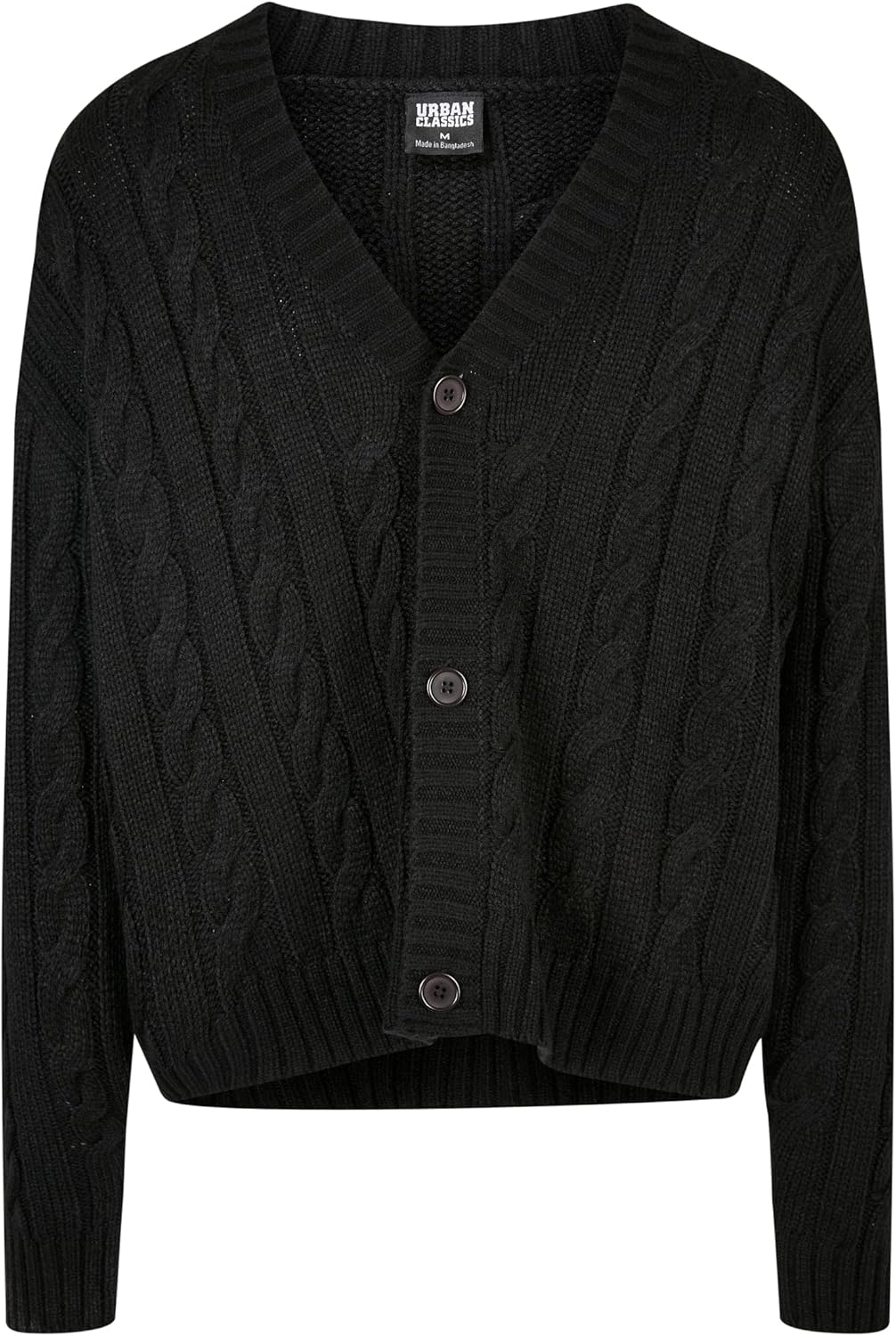 Urban Classics Herren Boxy Cardigan Sweatshirts S Schwarz, S Schwarz