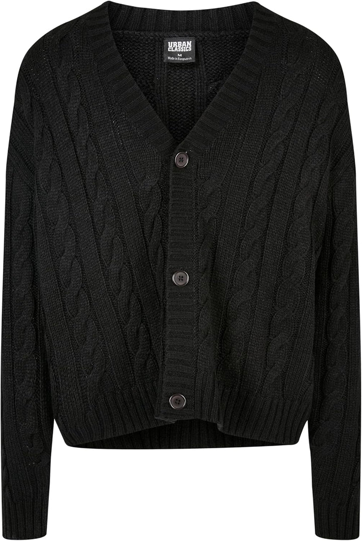Urban Classics Herren Boxy Cardigan Sweatshirts S Schwarz, S Schwarz