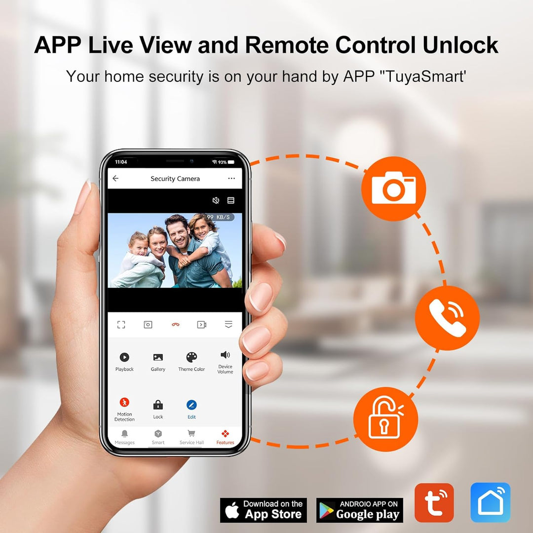 1080P HD WLAN Video Türsprechanlage Intercom System 2 Draht, IR Nachtsicht Video Türglocke Kamera mi