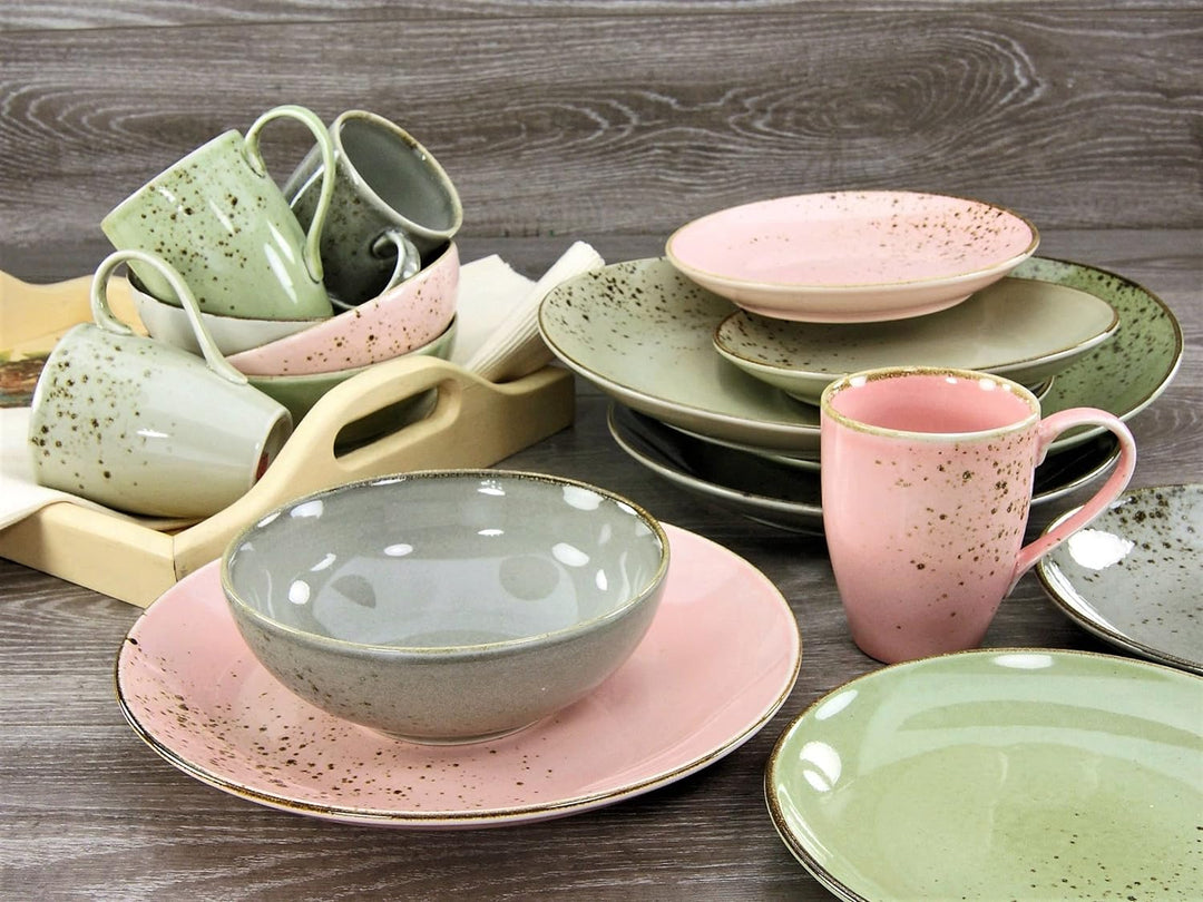 CreaTable, 20298, Serie Nature Collection VINTAGE GARDEN, Geschirrset, Kombiservice 16 teilig Mehrfa