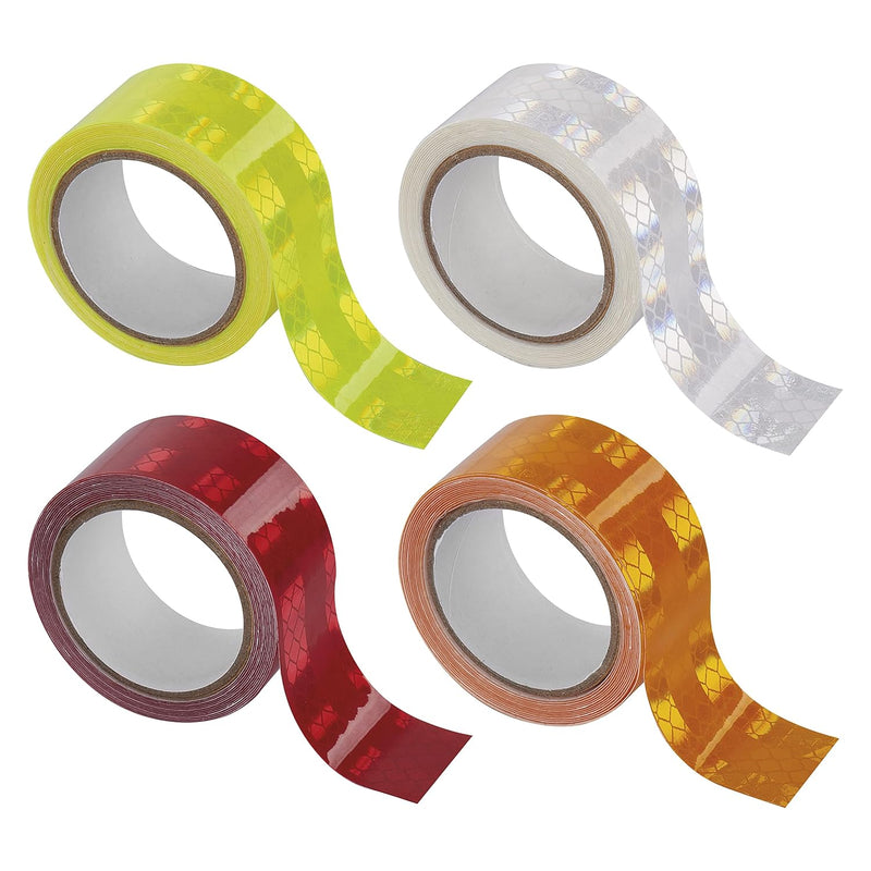 EMOS reflektierendes Klebeband, 12 Stk Reflexband/Reflektorband selbstklebend, 4 Farben, je 2,5cm x