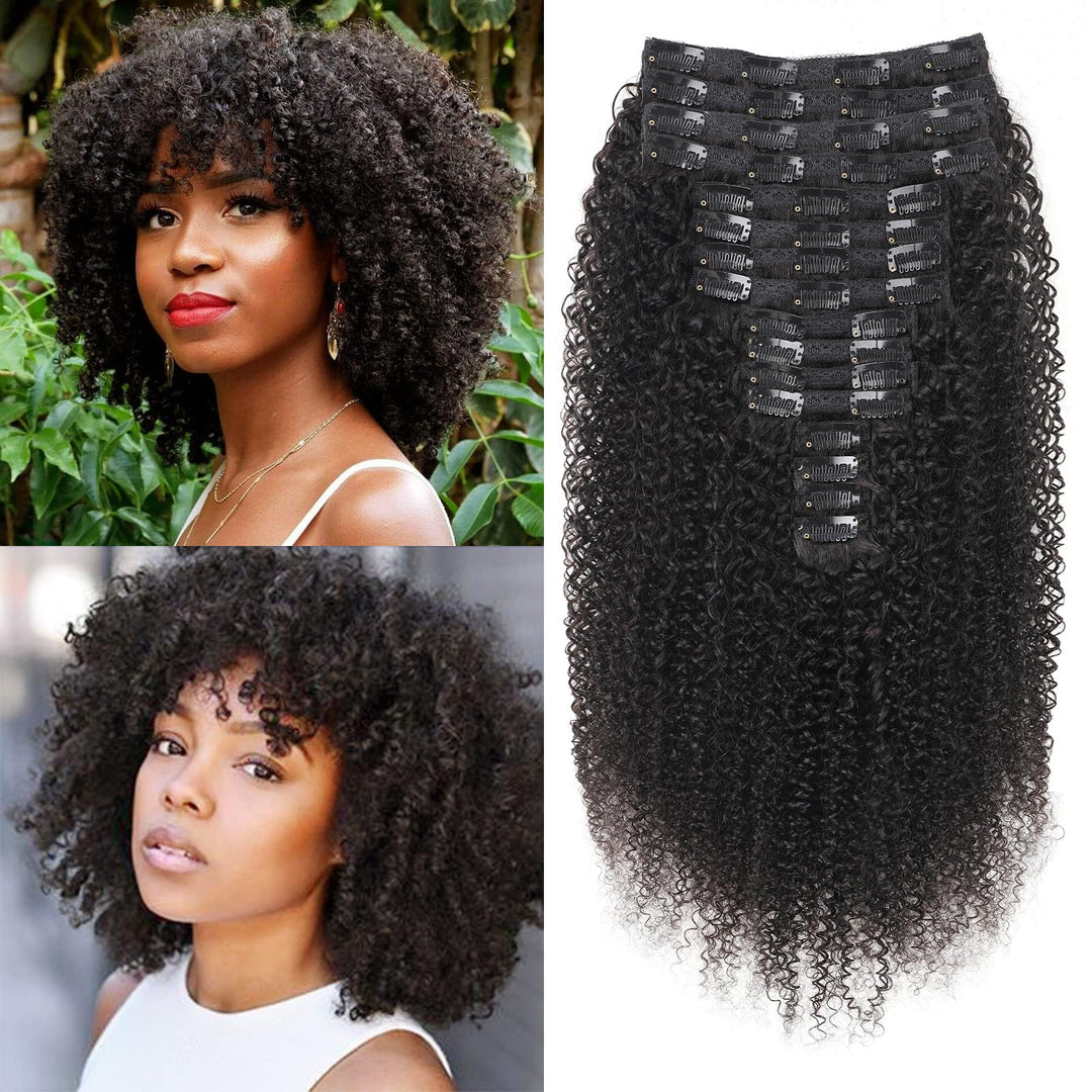Kinky Curly Clip in Extensions Echthaar.16 Teile 240 g.Invisible Echthaar Perücke Extensions Clip in