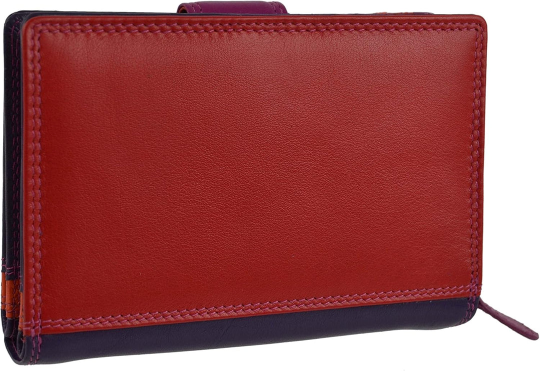 Golunski Damen Geldbörse mit Lasche und Klappe, Leder, Graffiti, Geschenkbox, China Rose, One Size S