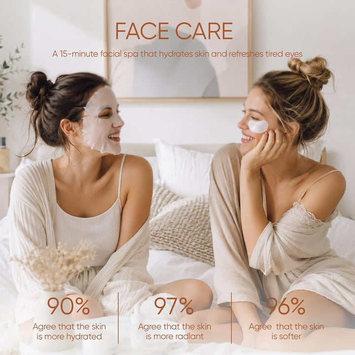 Körperpeeling Körperpflege Set, Body Scrub + Körperbutter + Gesichtsmaske + Augenpads – Komplettes B