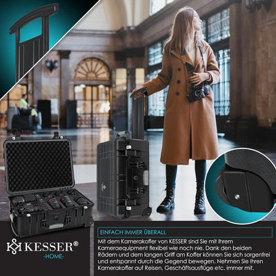 KESSER® Kamerakoffer Transportkoffer Fotokoffer Werkzeugkoffer mit Schaumstoff, Hartschalen-Universa