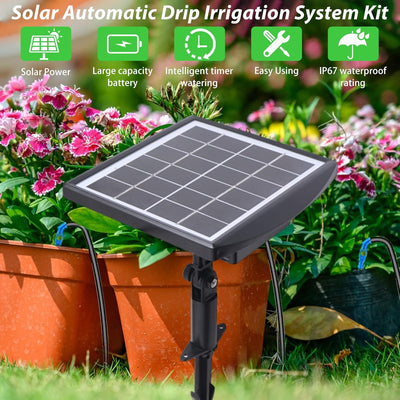 Solar Bewässerungssystem Garten Mit 12Timer-Modi Und Schutz Vor Wassermangel 20M Schlauch Und 20 Stü
