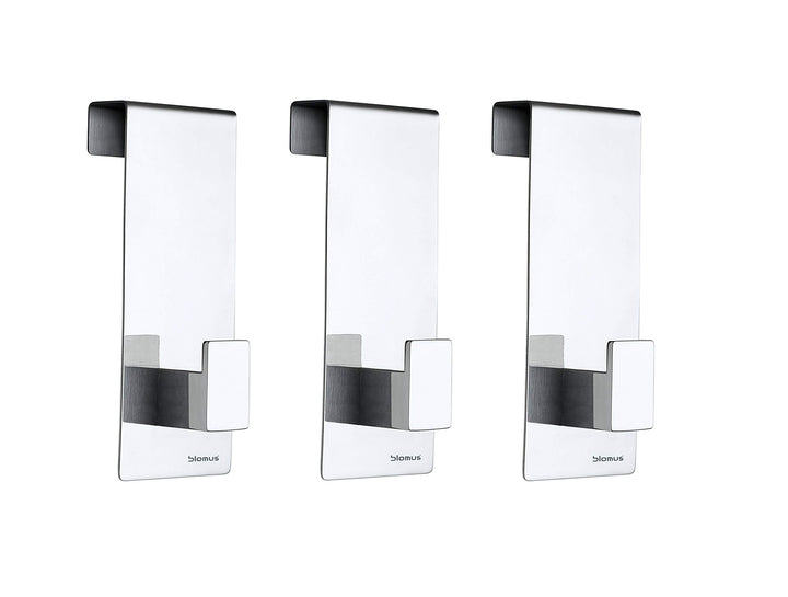 blomus -MENOTO- Set 3 Türhaken aus poliertem Edelstahl, Wandhaken starke Ausführung, Türgarderobe zu