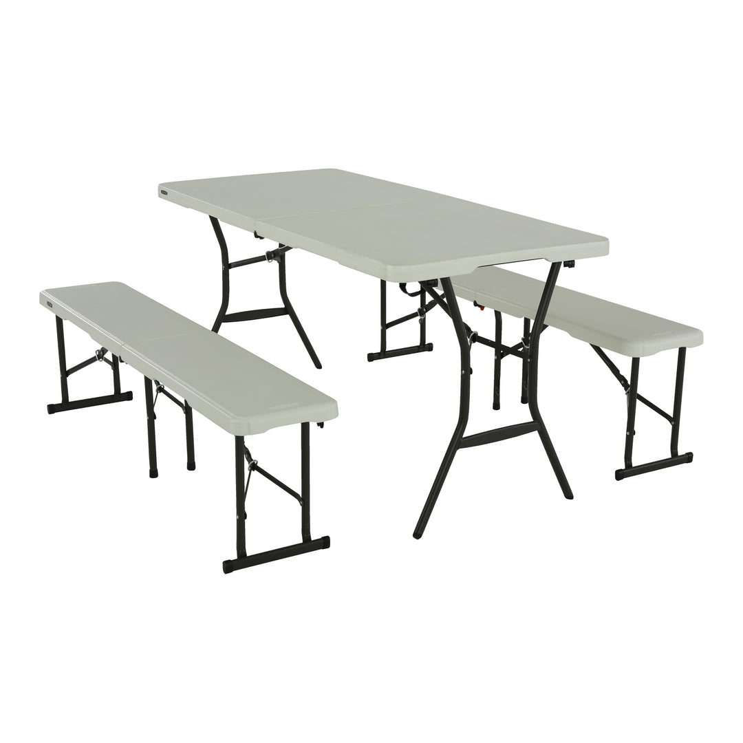 LIFETIME Kunststoff Bierzeltgarnitur 3-teilig | Weiss | 182x76x74 cm