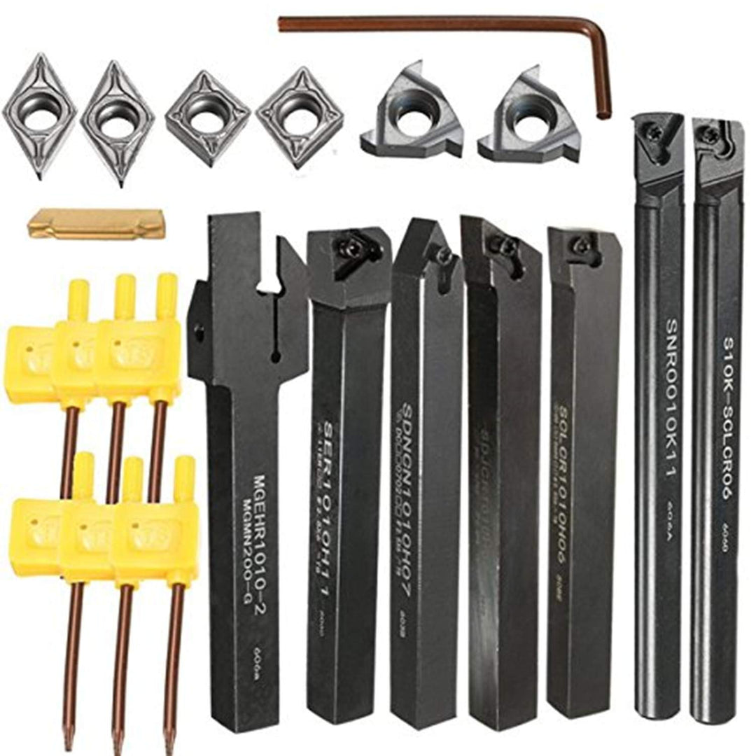 EsportsMJJ 7pcs 10mm Schaftdrehmaschine Drehen Werkzeughalter Bohrstange mit Hartmetalleinlagen