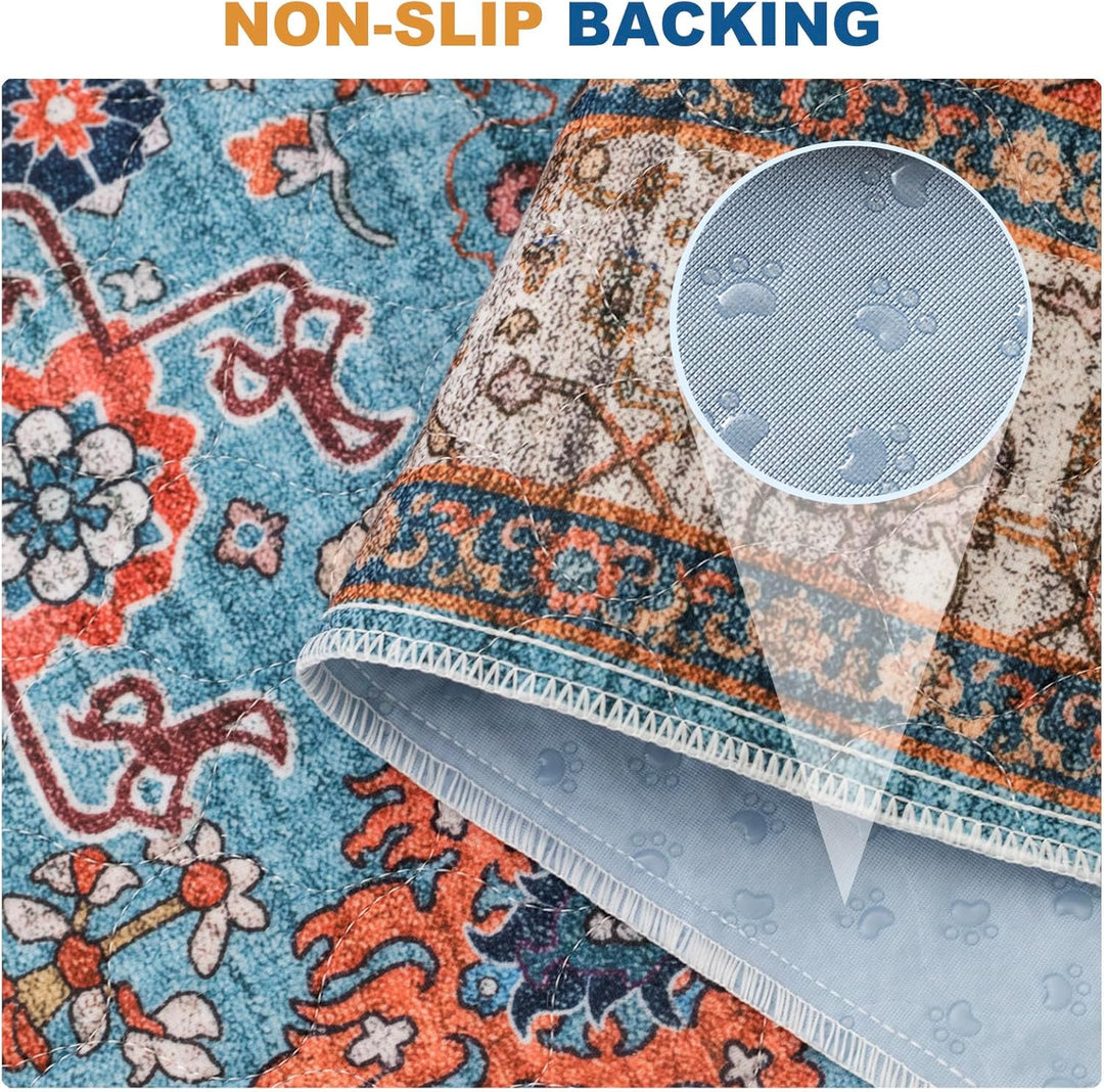 Waschbar Haustier-Urinunterlage, 2 Pack Wiederverwendbare Welpenunterlagen Matte für Hunde (Pattern