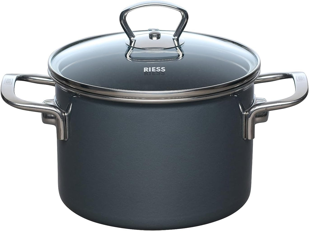 Riess, 0546-003, Familien-Set 5-teilig, NOUVELLE - DARK GREY, Premium-Emaille, LBH 50x30x30cm, Gewic