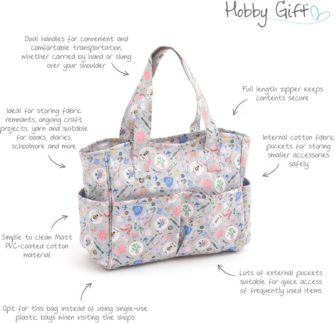 Hobby Gift MRB 86 Sac de rangement artisanal exclusive, Cotton, Hausgemacht, 13 x 34.5 x 29cm 13 x 3