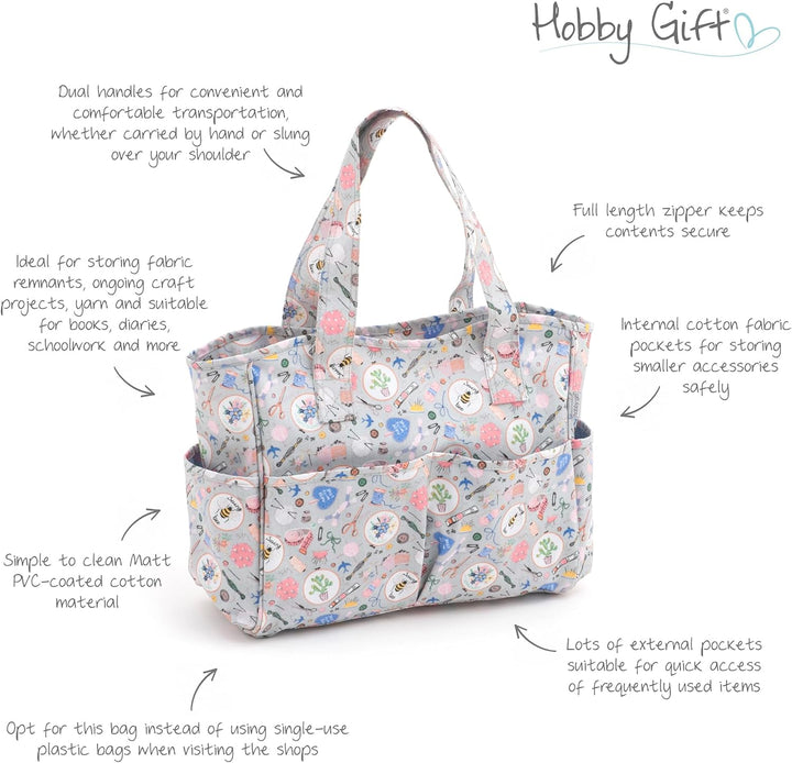 Hobby Gift MRB 86 Sac de rangement artisanal exclusive, Cotton, Hausgemacht, 13 x 34.5 x 29cm 13 x 3