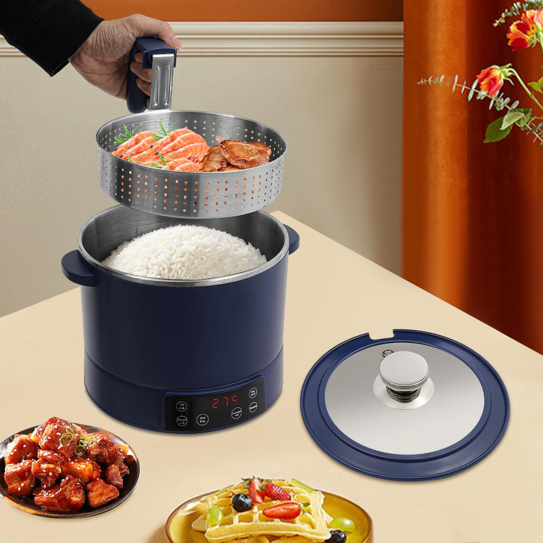 Apriltop 1500W 220V Low Sugar Reiskocher 3L für 1-3 Personen, mit 304 Edelstahl Innentopf, mit Hotpo