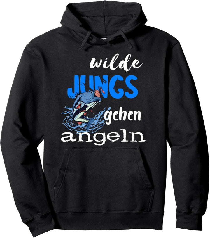 Angler Wilde Jungs Gehen Angeln Fischen Fisch Fischer Pullover Hoodie