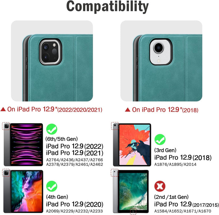 AUAUA Hülle für iPad Pro 12.9 Zoll 2022 (6. Generation)/2021 (5.Gen) / 2020 (4.Gen) / 2018 (3. Gen)