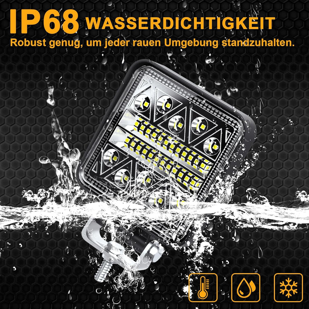 antom LED Arbeitsscheinwerfer 2Pcs Zusatzscheinwerfer Traktor 102W 12V 24V led strahler kfz 15000LM