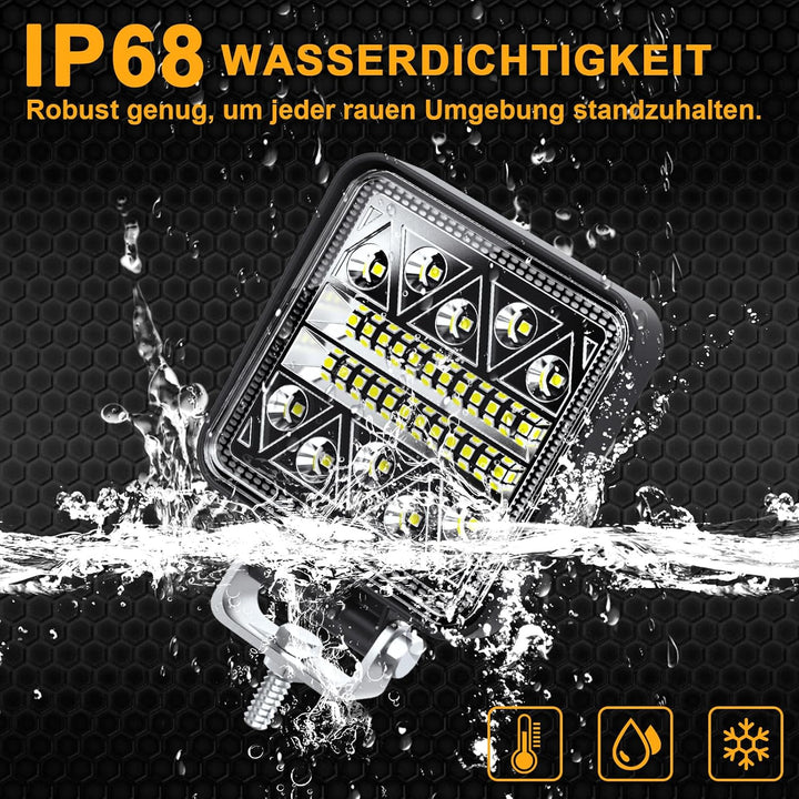 antom LED Arbeitsscheinwerfer 2Pcs Zusatzscheinwerfer Traktor 102W 12V 24V led strahler kfz 15000LM