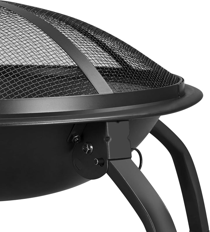 Yaheetech Feuerstelle Feuerschale mit Funkenschutz, Klappbare Feuerkorb Outdoor Fire Pits Feuerschal