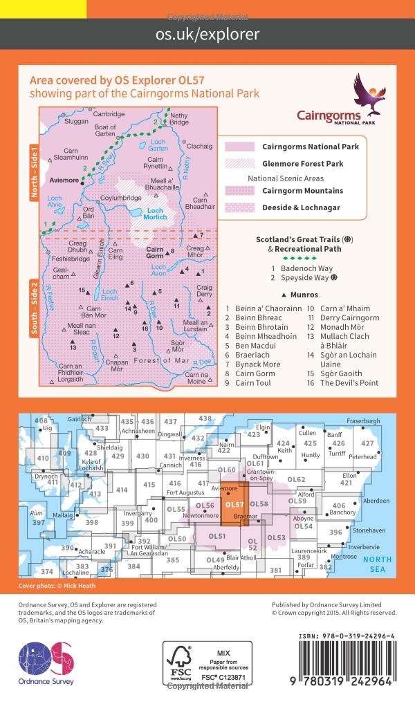 Cairn Gorm & Aviemore, Loch Morlich (OS Explorer Map), Karte