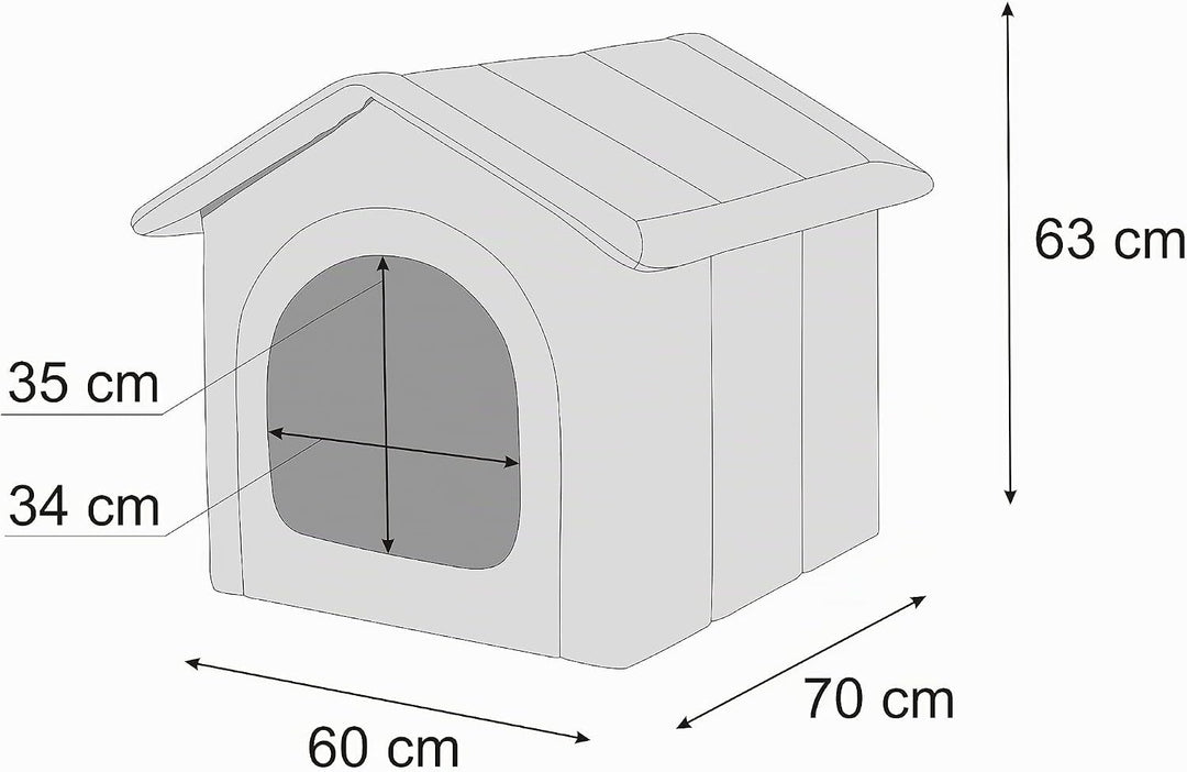 Hundehütte Hundehöhle Hundebett Hundehaus Katzenhöhle Tierbett XXL - 70x60 cm Dunkelbraun XXL - 70x6
