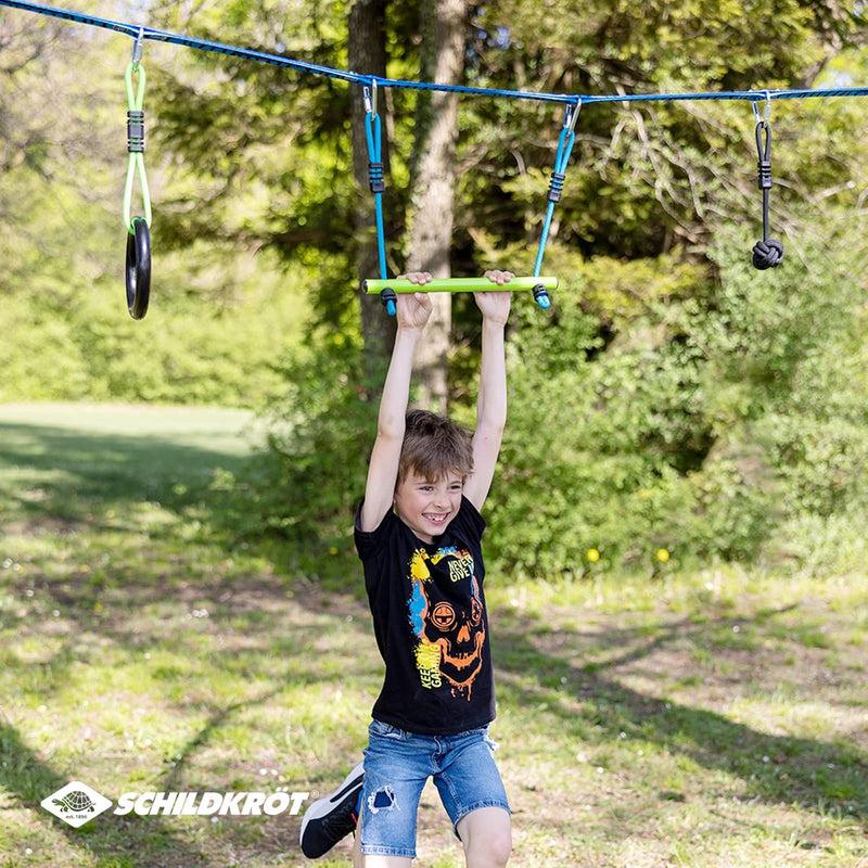 Schildkröt® Jungle Line Hangelparcours Set für Kinder und Erwachsene, 11 Meter, Outdoor Ninja Parcou